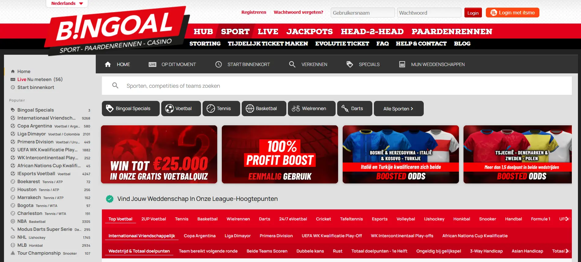 Bingoal casino wedden - sportweddenschappen interface